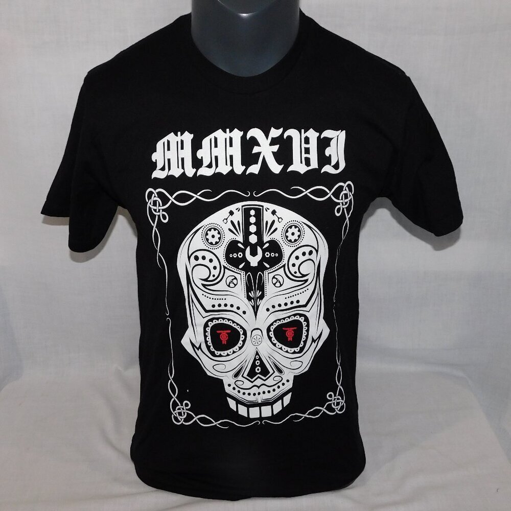 Turner Crate MMXDJ Sugar Skull Black White Graphic T Shirt Mens M
